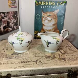 Hummingbird Covered Pot and Creamer Set